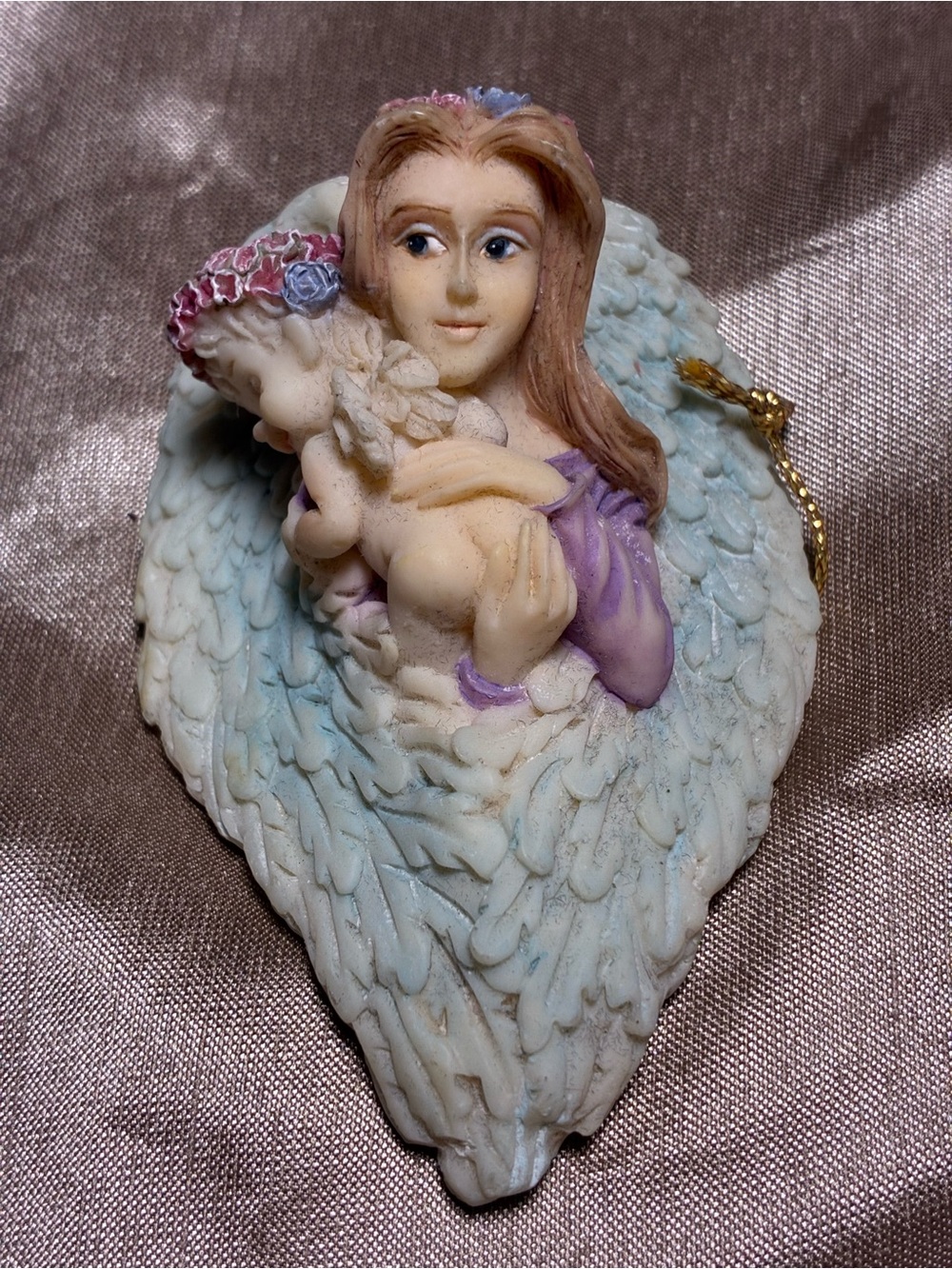 Dreamcycles Angel & Child Resin Figurine Christmas Ornament Holiday Beautiful
